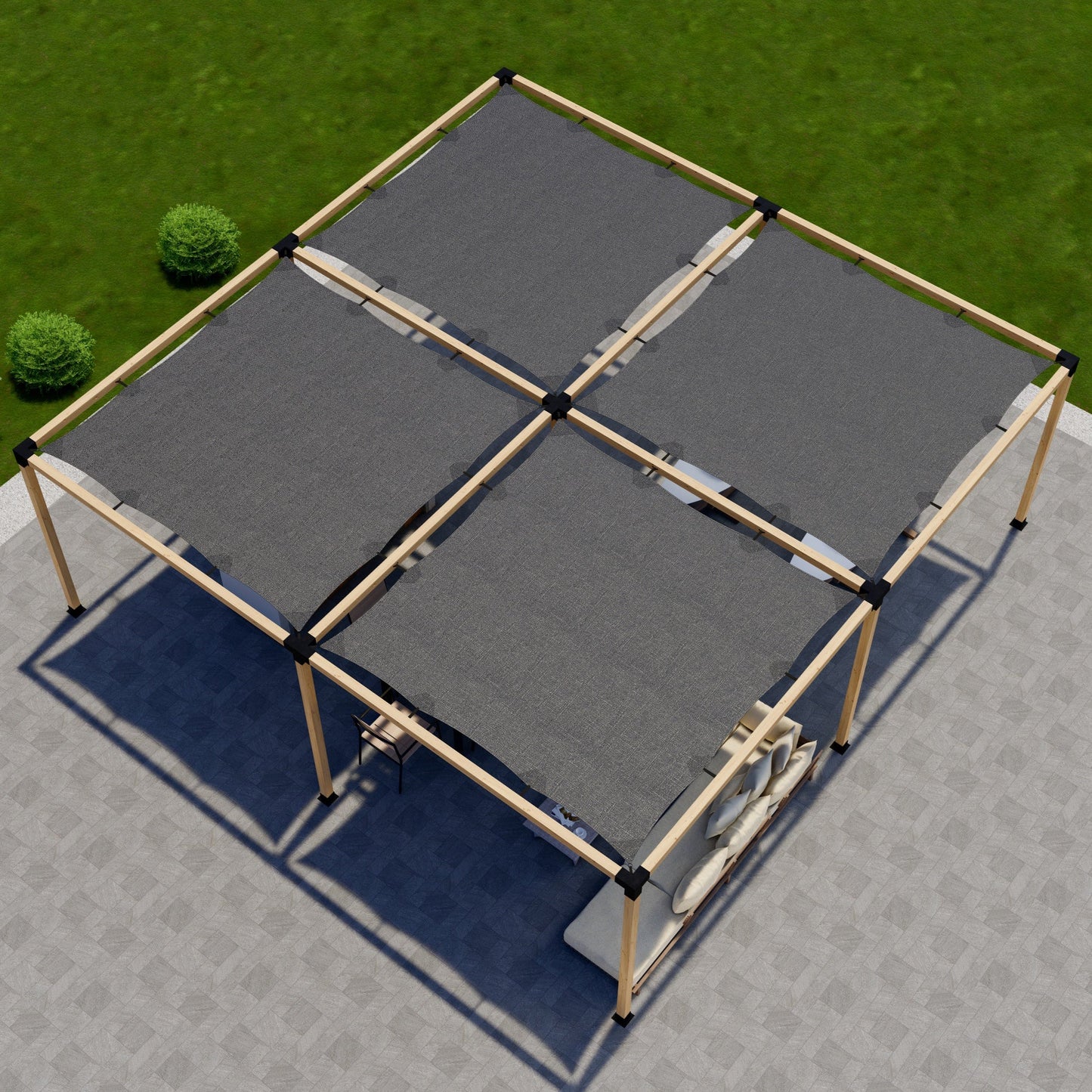 DIY Pergola Kit for a Freestanding Pergola With Canopies - Any Size Up to 24' x 24'.