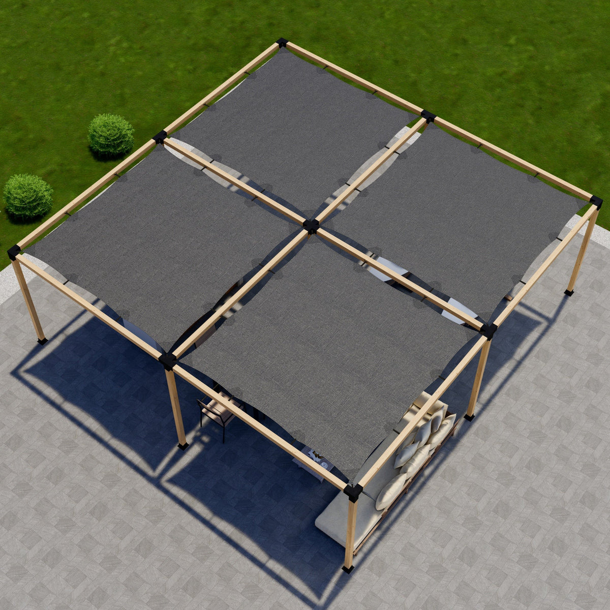DIY Pergola Kit for a Freestanding Pergola With Canopies - Any Size Up to 24' x 24'.