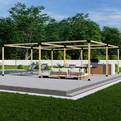 DIY Pergola Bracket Kit for a Freestanding Pergola Frame - Any Size Up to 24' x 24'.