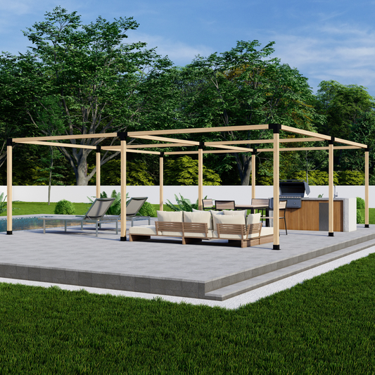 DIY Pergola Bracket Kit for a Freestanding Pergola Frame - Any Size Up to 24' x 24'.