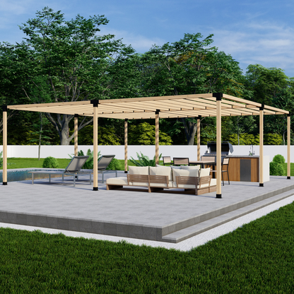 DIY Pergola Bracket Kit for a Freestanding Pergola With Slatted Roof - Any Size Up to 24' x 24'.