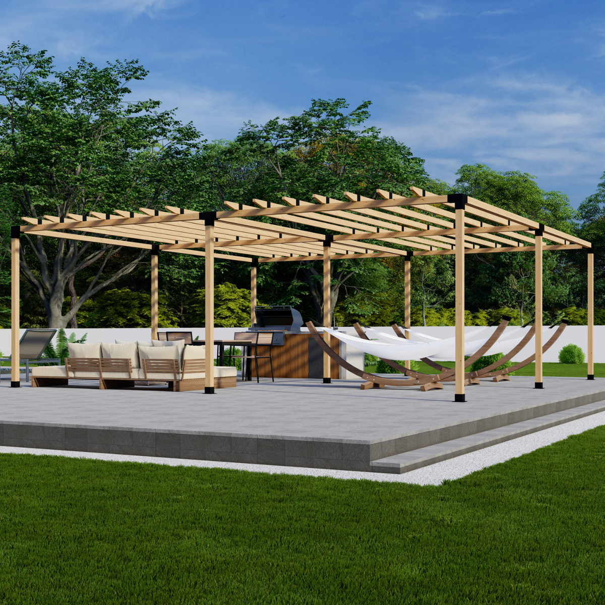 DIY Pergola Bracket Kit for a Freestanding Pergola With Roof Rafters - Any Size Up to 24' x 24'.