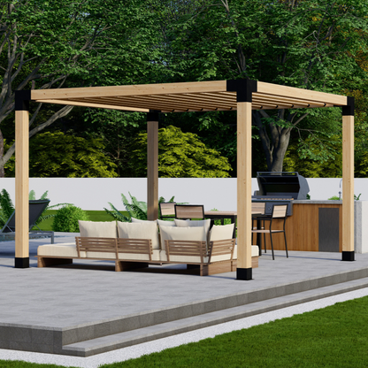 DIY Pergola Bracket Kit for a Freestanding Pergola With Slatted Roof - Any Size Up to 12' x 12'.