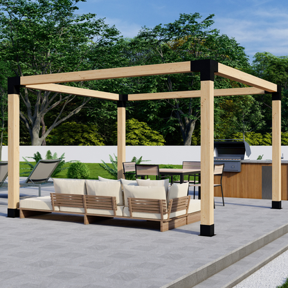 DIY Pergola Bracket Kit for a Freestanding Pergola Frame - Any Size Up to 12' x 12'.