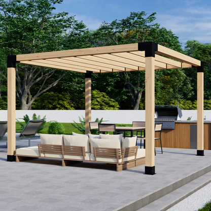 DIY Pergola Bracket Kit for a Freestanding Pergola With Slatted Roof - Any Size Up to 12' x 12'.