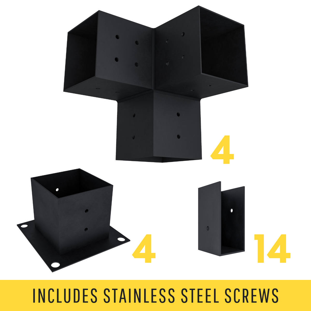 DIY Pergola Bracket Kit for a Freestanding Pergola With Slatted Roof - Any Size Up to 12' x 12'.