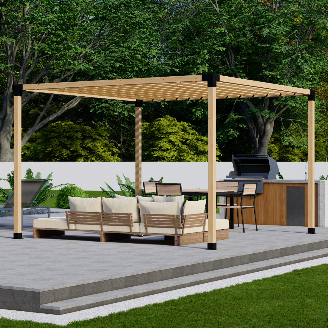 DIY Pergola Bracket Kit for a Freestanding Pergola With Slatted Roof - Any Size Up to 12' x 12'.
