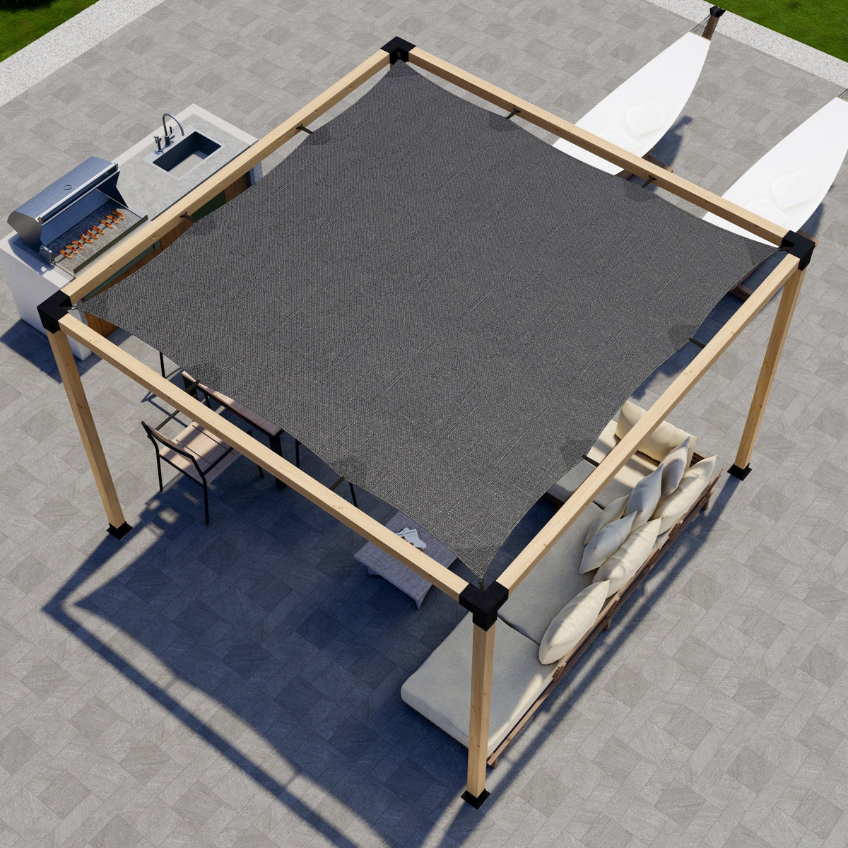 DIY Pergola Kit for a Freestanding Pergola With Canopy - Any Size Up to 12' x 12'.