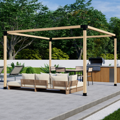 DIY Pergola Bracket Kit for a Freestanding Pergola Frame - Any Size Up to 12' x 12'.