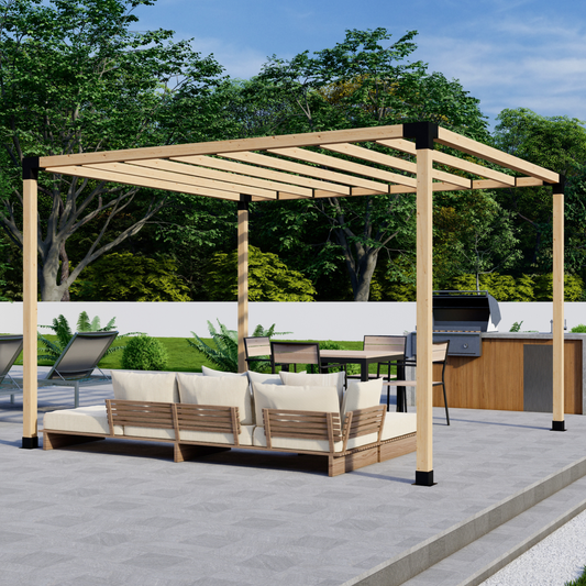 DIY Pergola Bracket Kit for a Freestanding Pergola With Slatted Roof - Any Size Up to 12' x 12'.