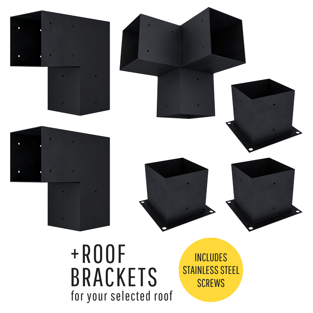 DIY Pergola Bracket Kit for a Freestanding Triangle Pergola Frame - Any Size Up to 12' x 12'.