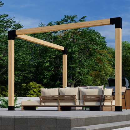 DIY Pergola Bracket Kit for a Freestanding Triangle Pergola Frame - Any Size Up to 12' x 12'.