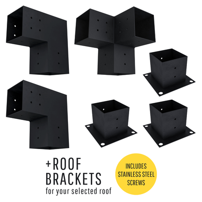 DIY Pergola Bracket Kit for a Freestanding Triangle Pergola Frame - Any Size Up to 12' x 12'.