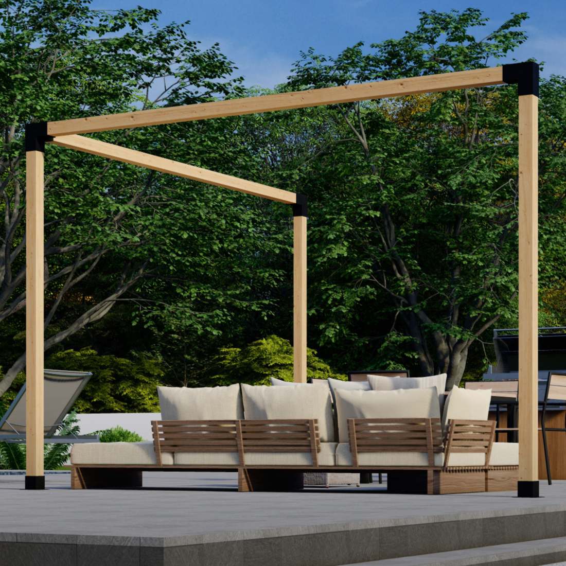 DIY Pergola Bracket Kit for a Freestanding Triangle Pergola Frame - Any Size Up to 12' x 12'.