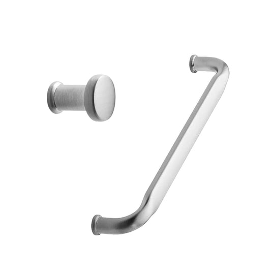 Satin Steel "Gate" Knob and Drawer Pull.