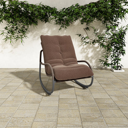 Lyra Outdoor Rocking Chair Brown lifestyle image