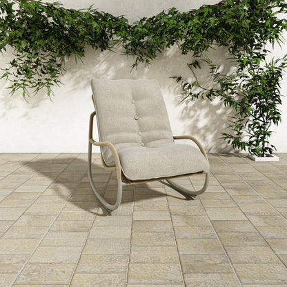 Lyra Outdoor Rocking Chair Beige lifestyle image