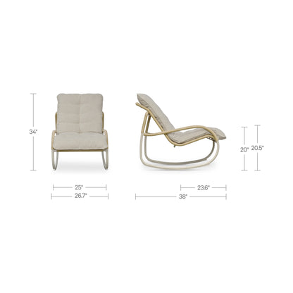 Lyra Outdoor Rocking Chair Beige dimensions
