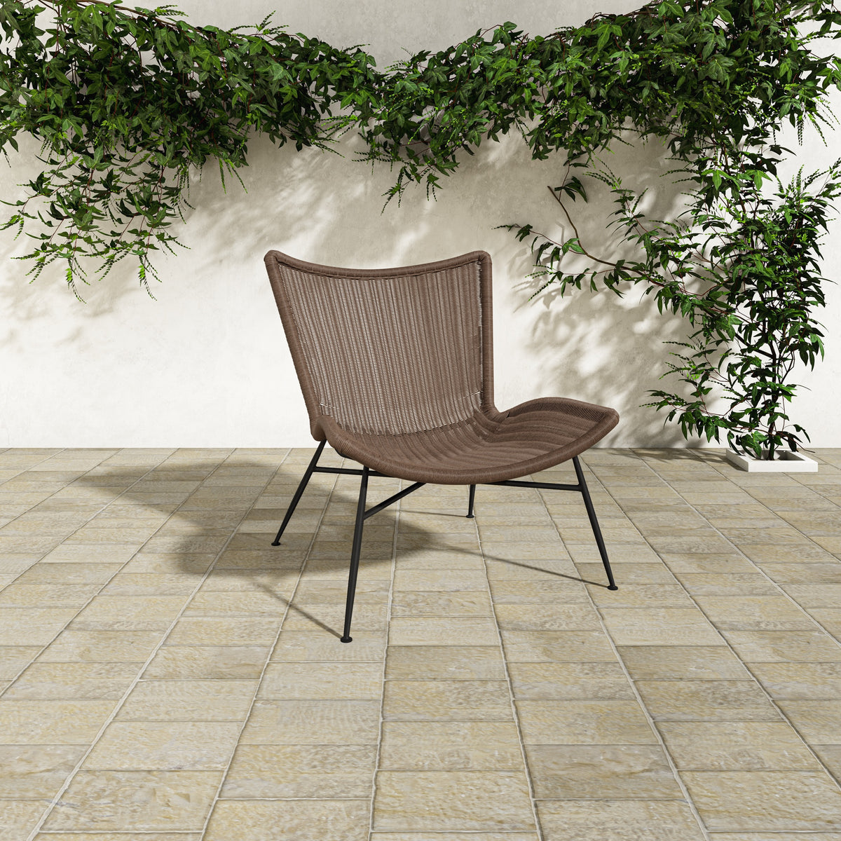 Paige Outdoor Accent Chair Brown lifestyle image