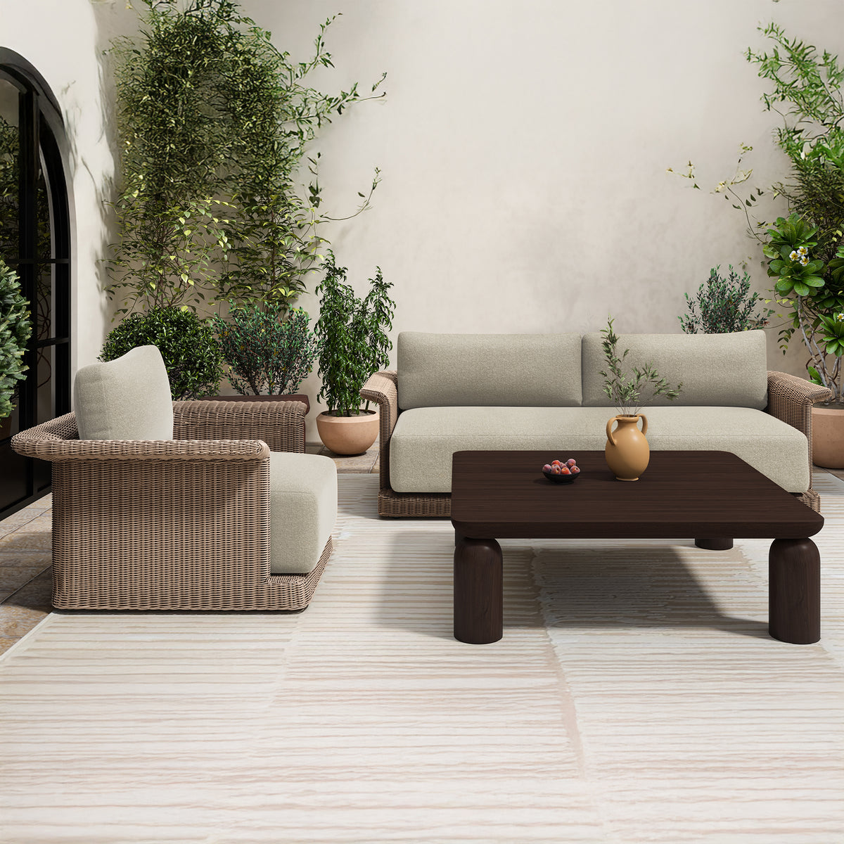 Meredith Outdoor Accent Chair Beige image 3