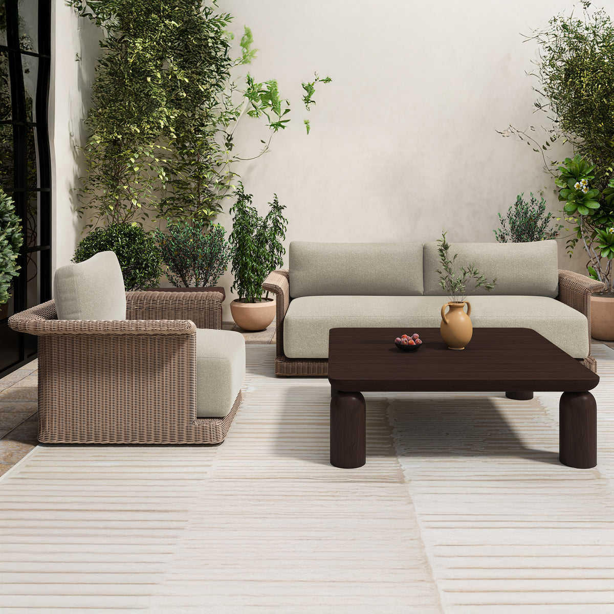 Meredith Outdoor Sofa Beige image 3