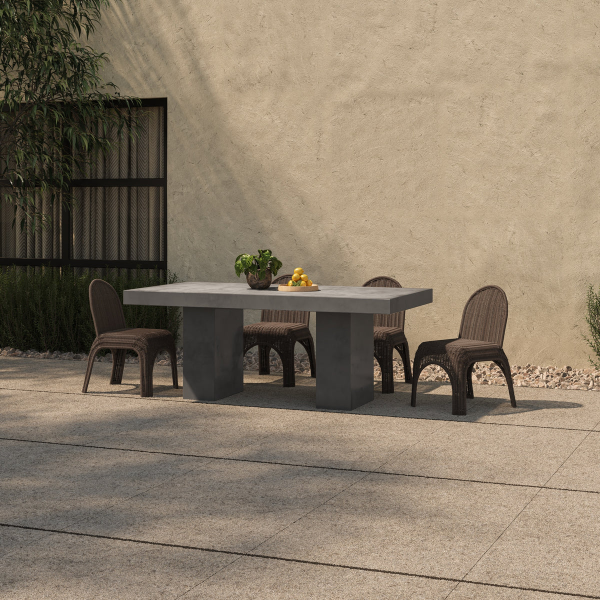Kendall Outdoor Dining Chair Brown-Set of Two lifestyle image