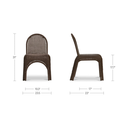 Kendall Outdoor Dining Chair Brown-Set of Two image 12