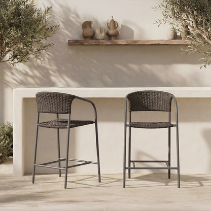 Zola Outdoor Bar Stool Dark Brown image 8