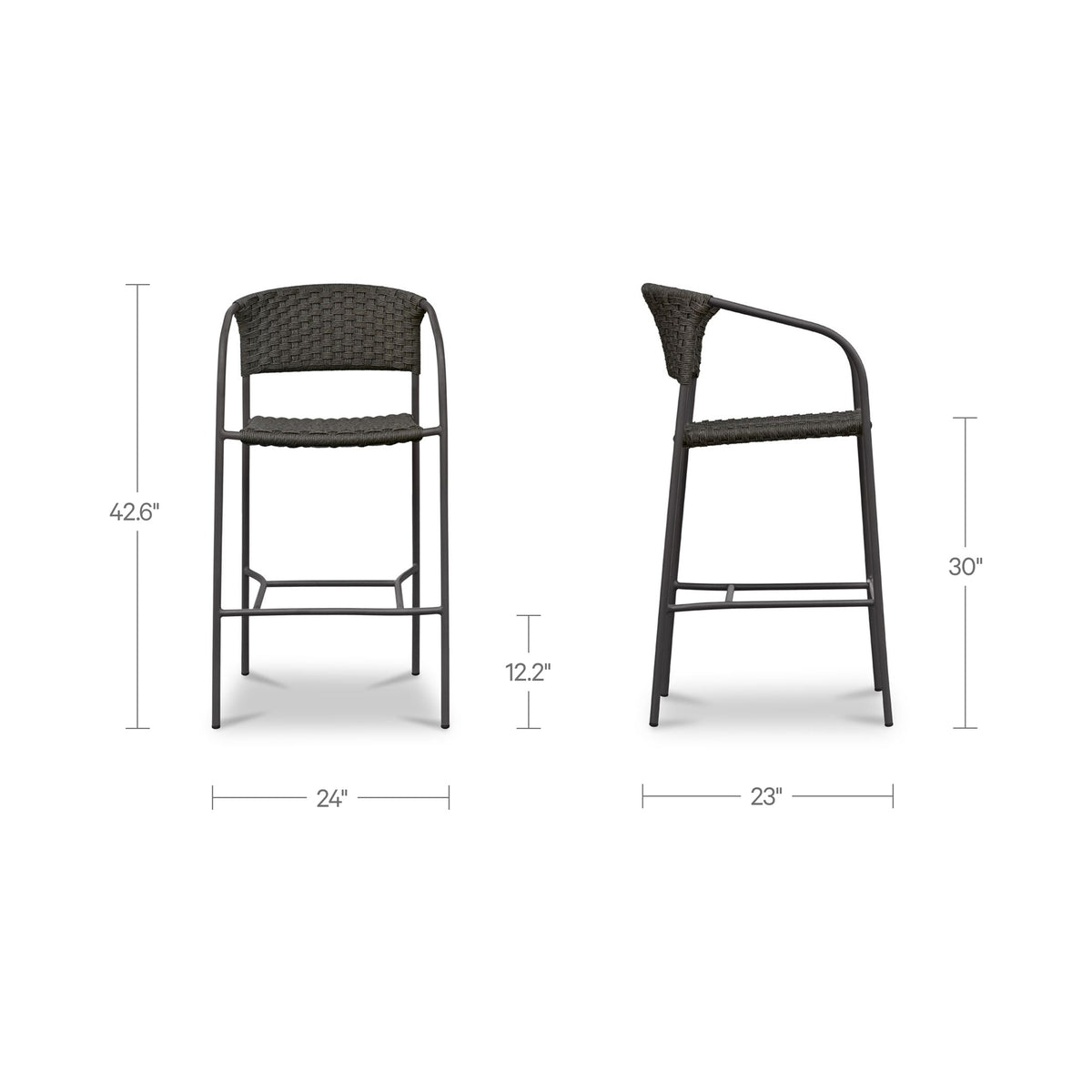 Zola Outdoor Bar Stool Dark Brown image 9