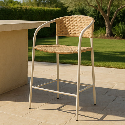 Zola Outdoor Bar Stool Natural lifestyle image
