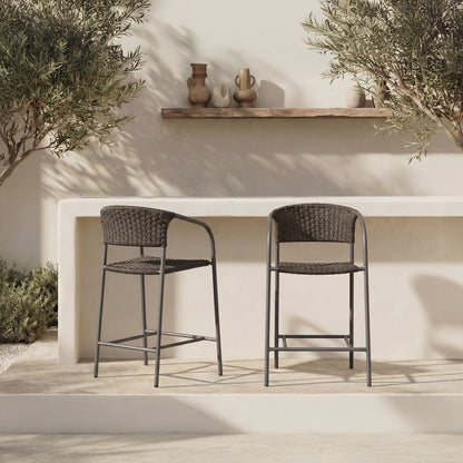 Zola Outdoor Counter Chair Dark Brown image 8