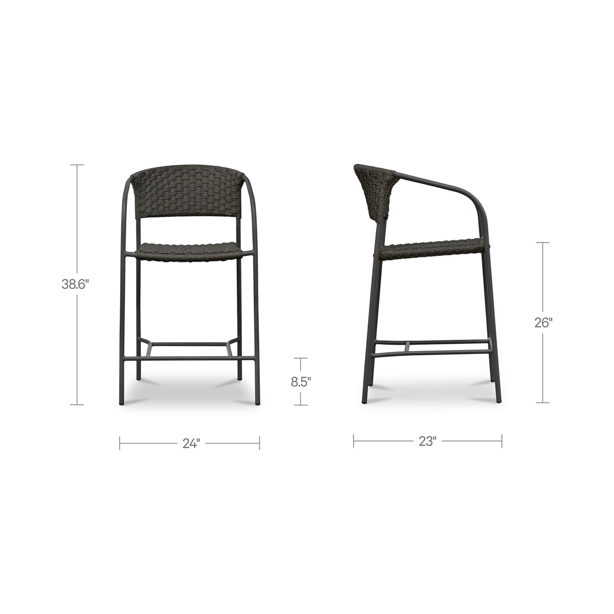 Zola Outdoor Counter Chair Dark Brown image 9
