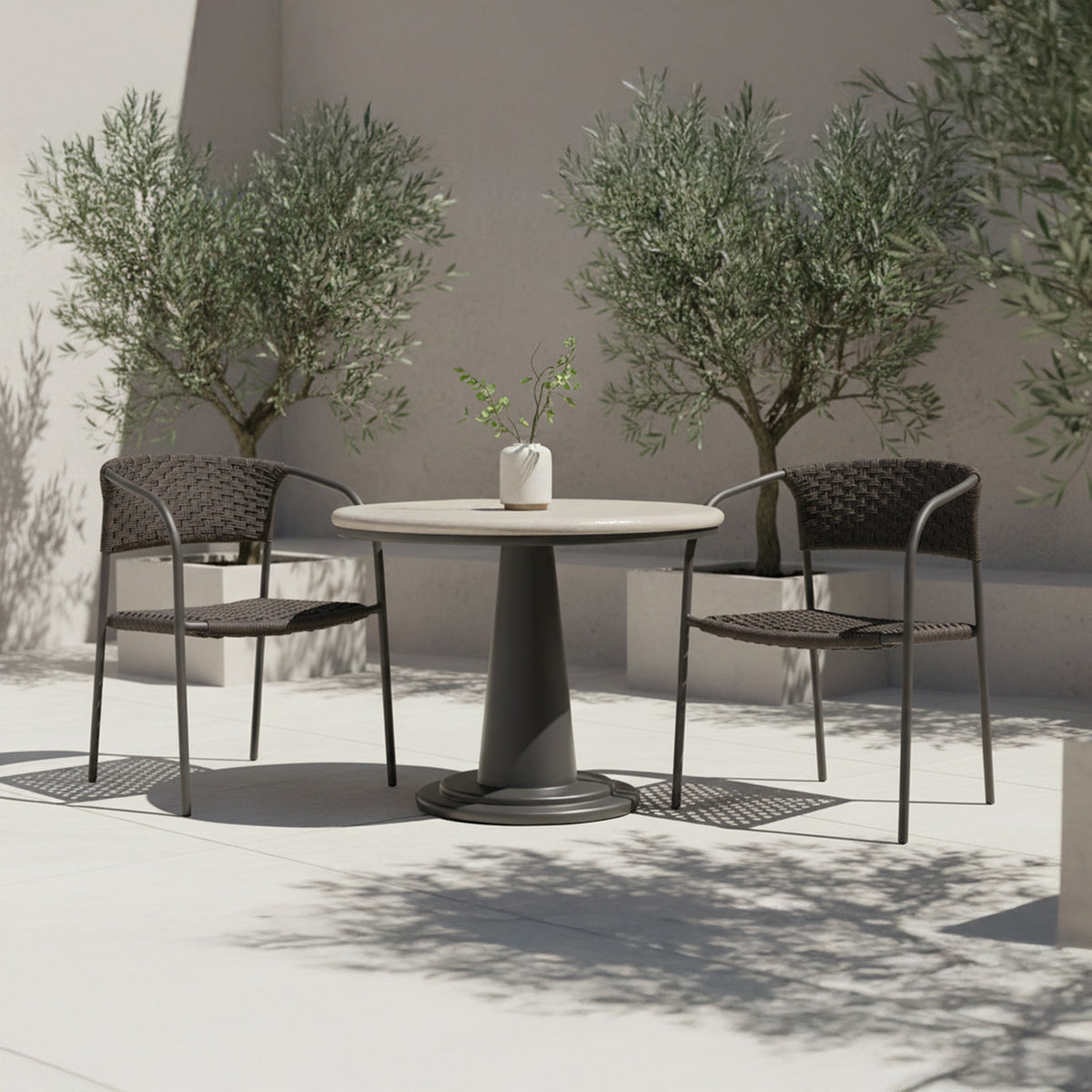 Zola Outdoor Dining Chair Dark Brown-Set of Two lifestyle image