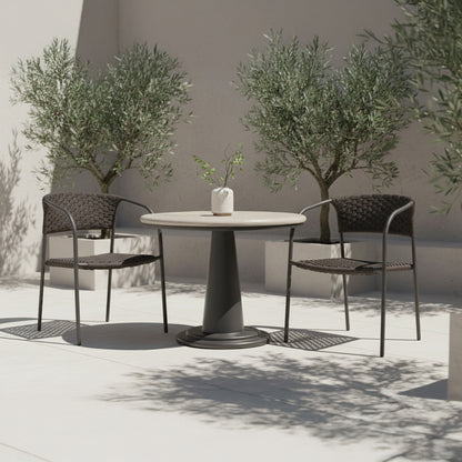 Zola Outdoor Dining Chair Dark Brown-Set of Two lifestyle image
