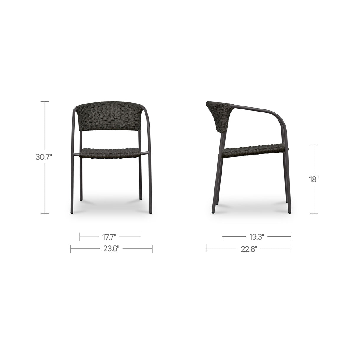 Zola Outdoor Dining Chair Dark Brown-Set of Two image 11