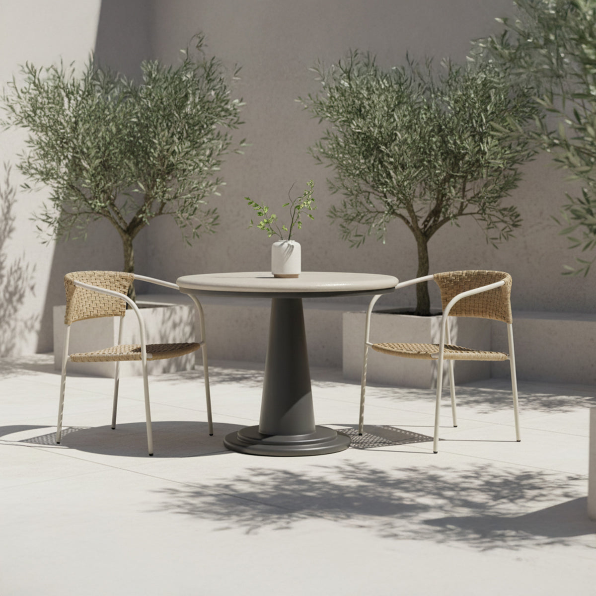 Zola Outdoor Dining Chair Natural-Set of Two lifestyle image