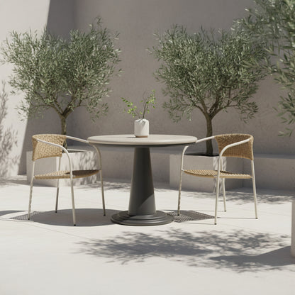 Zola Outdoor Dining Chair Natural-Set of Two lifestyle image