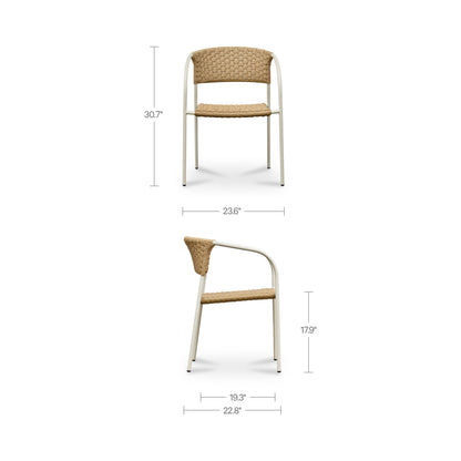 Zola Outdoor Dining Chair Natural-Set of Two image 11