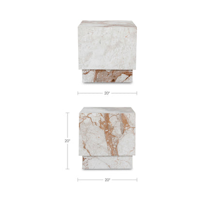 Layla Side Table Breccia Marble dimensions