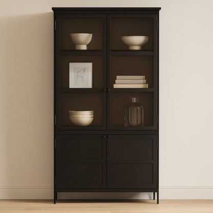Henry Metal Tall Cabinet Black - lifestyle view 1