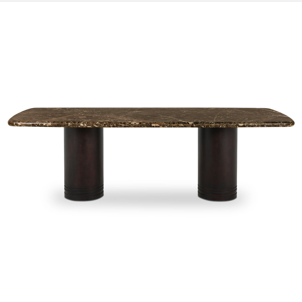 Daphne Dining Table Large Dark Emperador Marble on white background