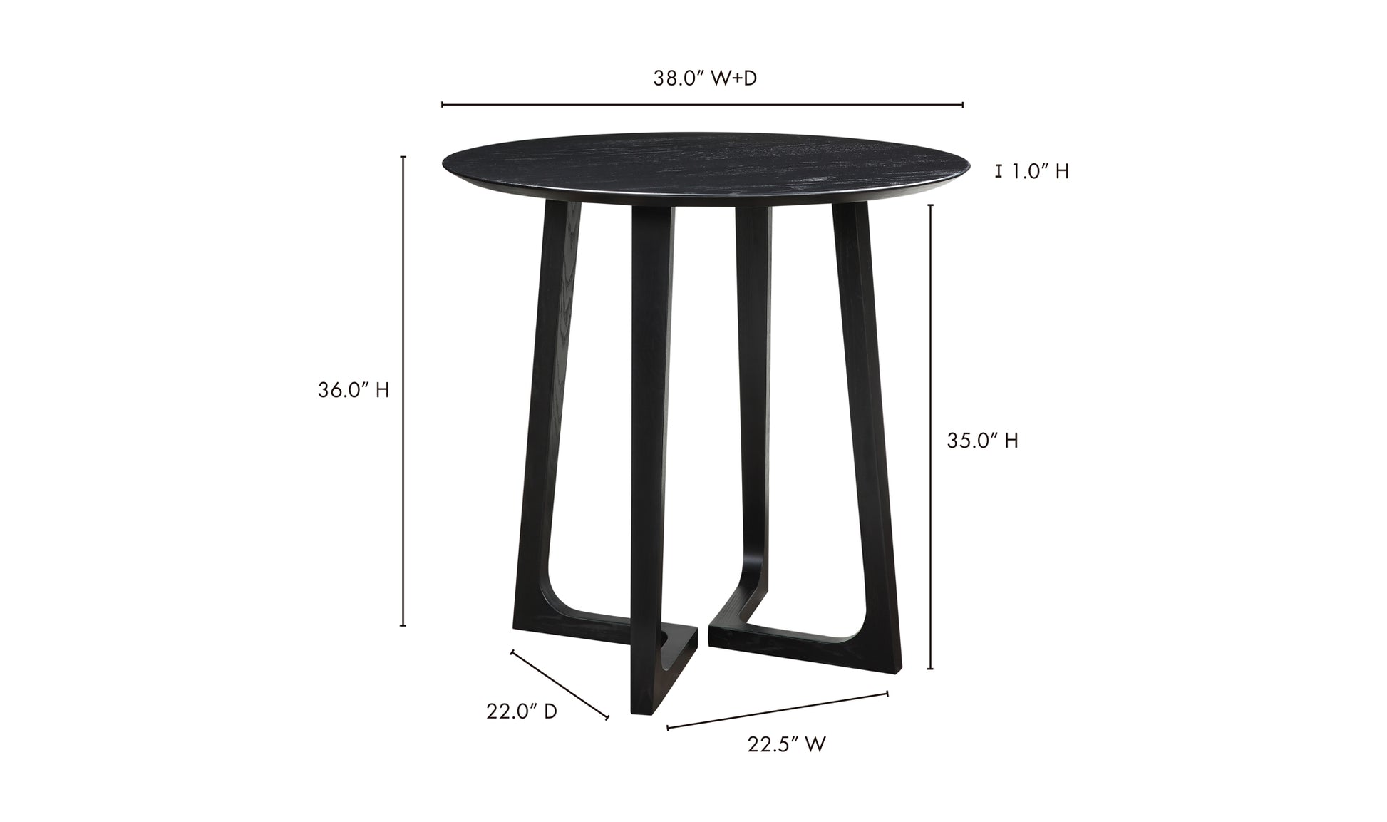 Godenza Counter Table Black.