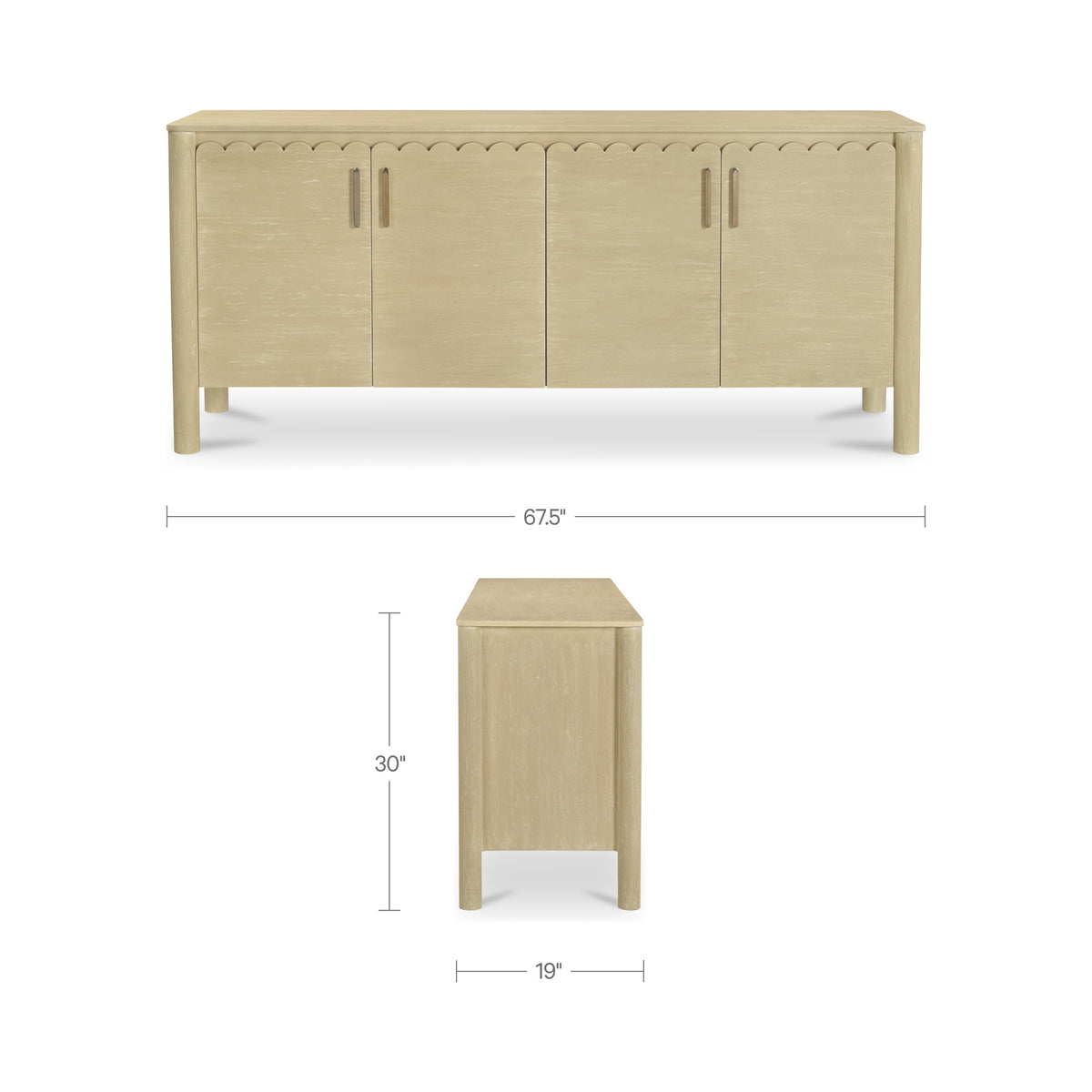 Wiley 4 Door Sideboard Natural additional view