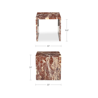 Rosa Accent Table Rosso Levanto Marble image 9