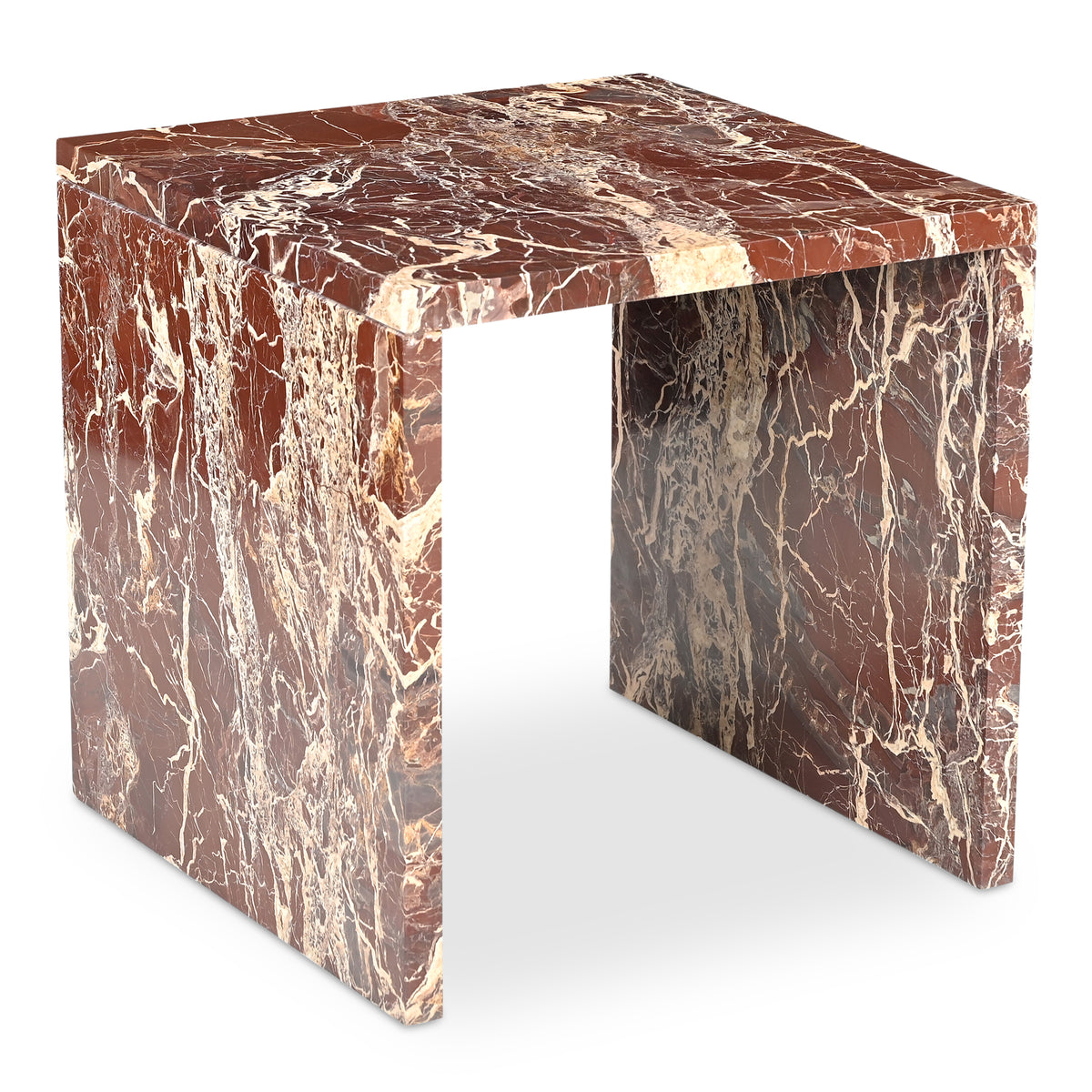 Rosa Accent Table Rosso Levanto Marble image 3