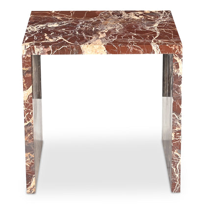 Rosa Accent Table Rosso Levanto Marble product image