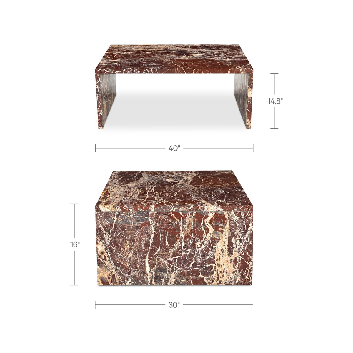 Rosa Coffee Table Rosso Levanto Marble image 14