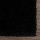 Faina Solid Black Shag Rug Washable.
