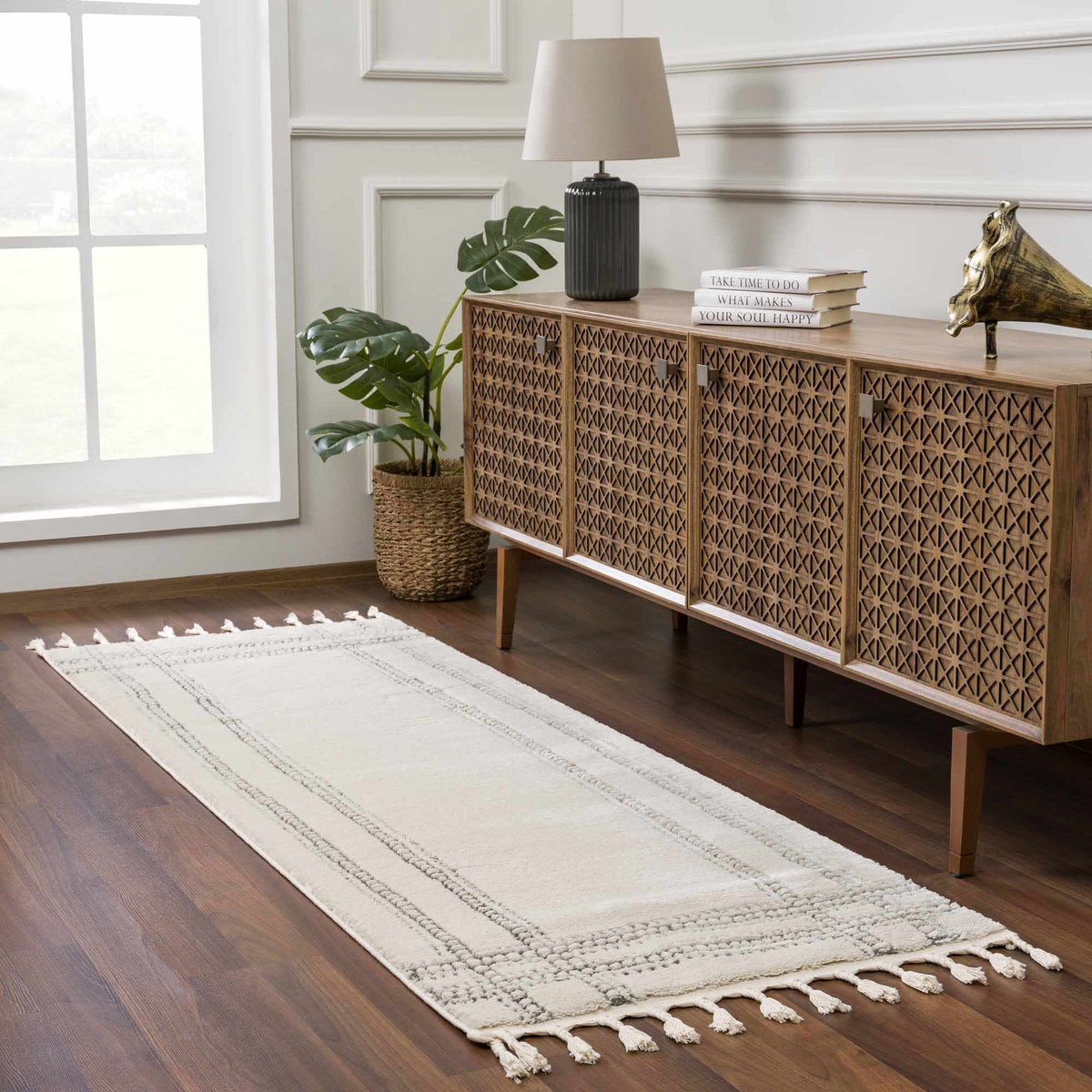 Ryuu Ivory & Gray Area Rug
