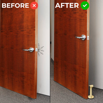 Heavy Duty 6″ Floor-Mount Door Stop – Solid Brass, Commercial Grade (Polished Brass).